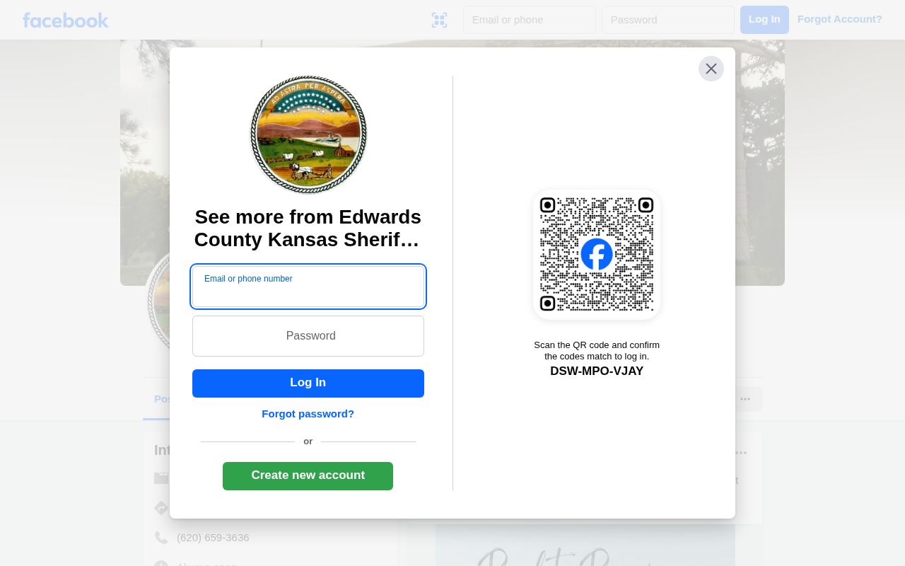 Official Edwards County Sheriff social channel for release photo context